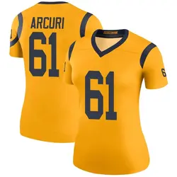 Nike AJ Arcuri Los Angeles Rams Legend Gold Color Rush Jersey - Women's