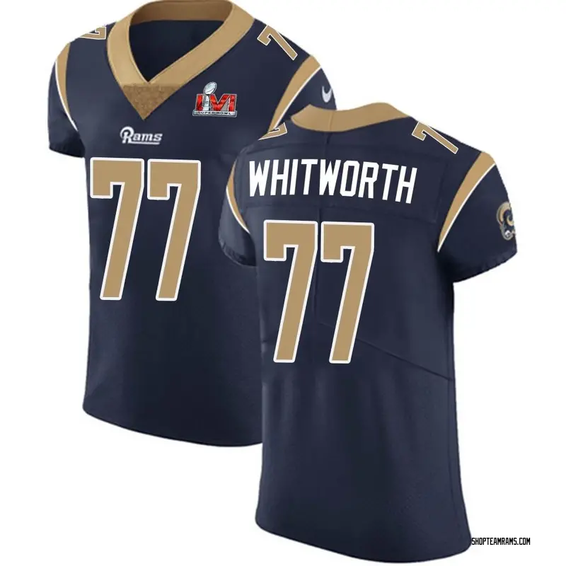 Nike Andrew Whitworth Los Angeles Rams Elite Navy Team Color Vapor Untouchable Super Bowl LVI Bound Jersey - Men's