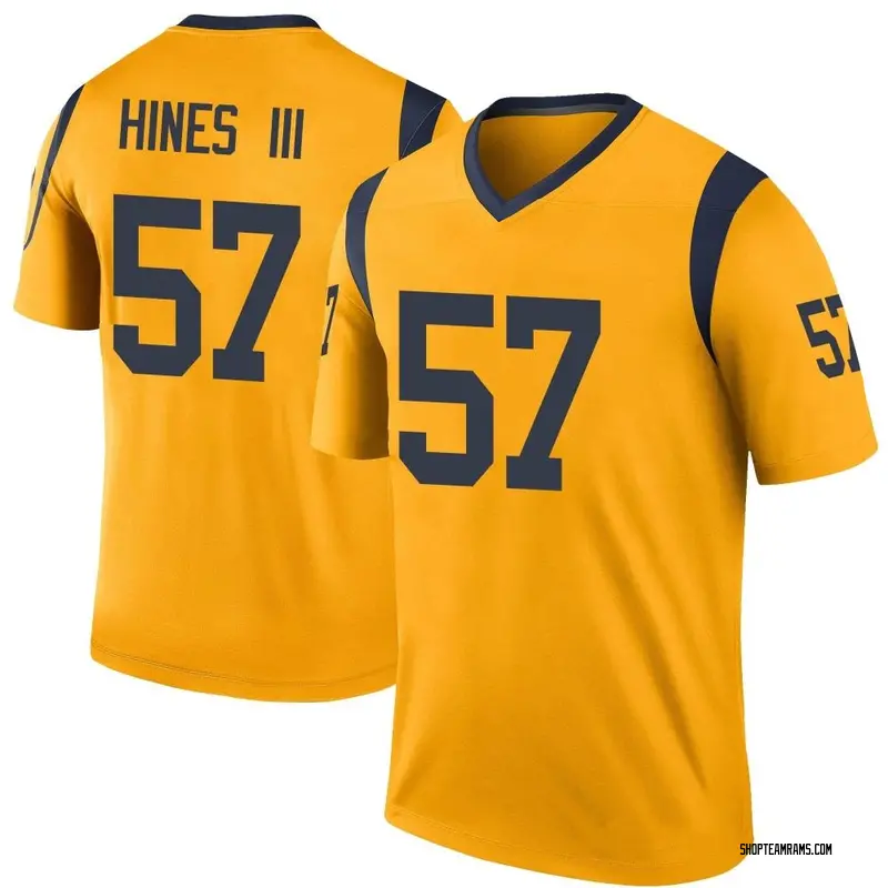 Nike Anthony Hines III Los Angeles Rams Legend Gold Color Rush Jersey - Men's