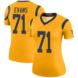Nike Bobby Evans Los Angeles Rams Legend Gold Color Rush Jersey - Women's