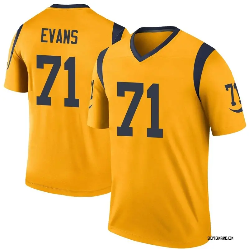 Nike Bobby Evans Los Angeles Rams Legend Gold Color Rush Jersey - Youth