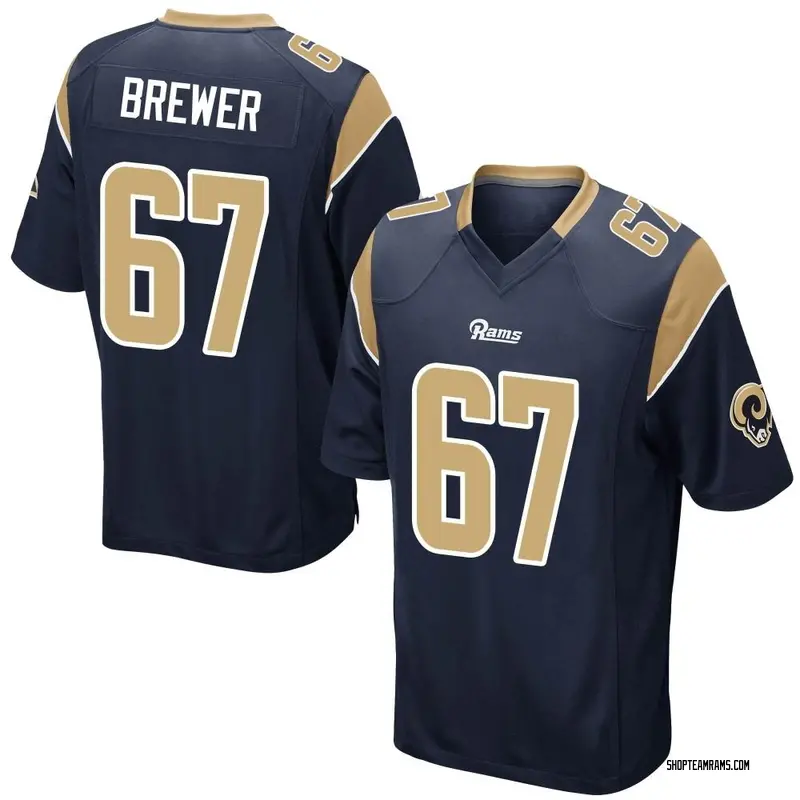Nike Chandler Brewer Los Angeles Rams Game Navy Team Color Jersey - Youth
