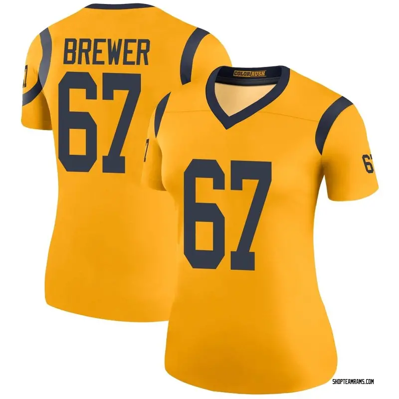 Nike Chandler Brewer Los Angeles Rams Legend Gold Color Rush Jersey - Women's