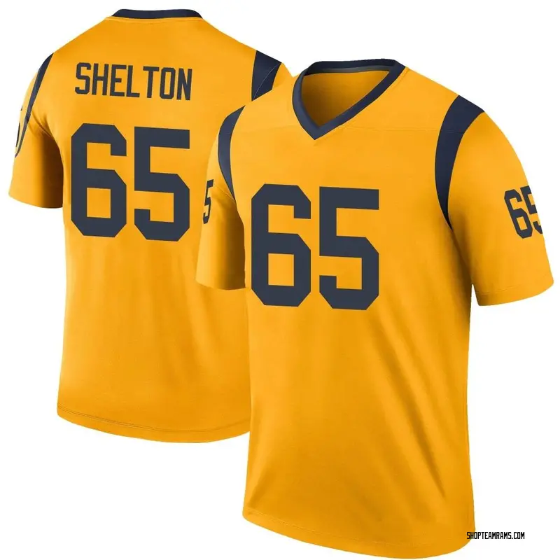 Nike Coleman Shelton Los Angeles Rams Legend Gold Color Rush Jersey - Men's