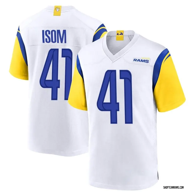 Nike Dan Isom Los Angeles Rams Game White Jersey - Youth