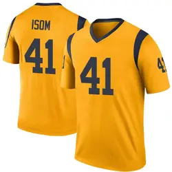 Nike Dan Isom Los Angeles Rams Legend Gold Color Rush Jersey - Men's