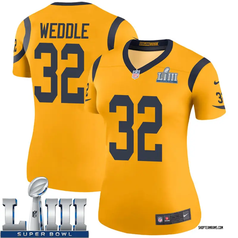 Nike Eric Weddle Los Angeles Rams Legend Gold Color Rush Super Bowl LIII Bound Jersey - Women's