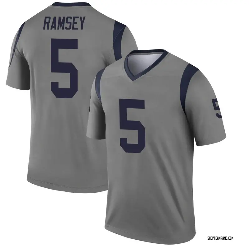 Nike Jalen Ramsey Los Angeles Rams Legend Gray Jalen ey Inverted Jersey - Men's