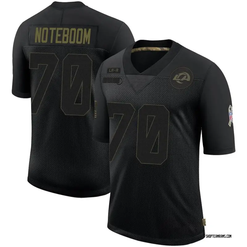 Nike Joe Noteboom Los Angeles Rams Limited Black 2020 Salute To Service Jersey - Men's