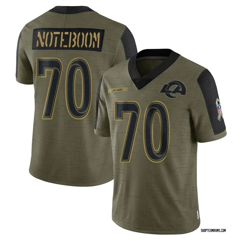 Nike Joe Noteboom Los Angeles Rams Limited Olive 2021 Salute To Service Jersey - Youth