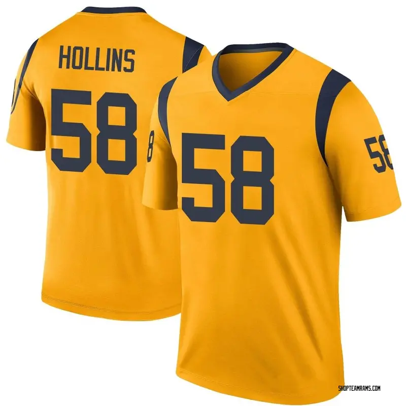 Nike Justin Hollins Los Angeles Rams Legend Gold Color Rush Jersey - Men's
