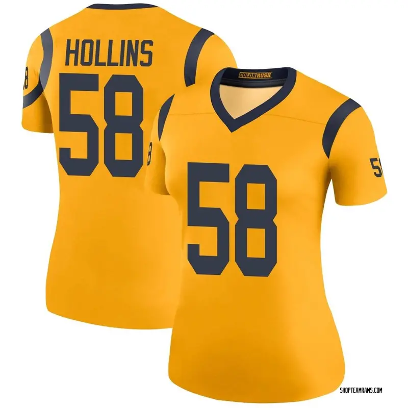 Nike Justin Hollins Los Angeles Rams Legend Gold Color Rush Jersey - Women's