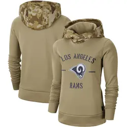 Nike Los Angeles Rams Khaki 2019 Salute to Service Therma Pullover Hoodie - Women's