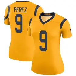 Nike Luis Perez Los Angeles Rams Legend Gold Color Rush Jersey - Women's