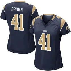 Nike Malcolm Brown Los Angeles Rams Game Brown Navy Team Color Jersey - Women's