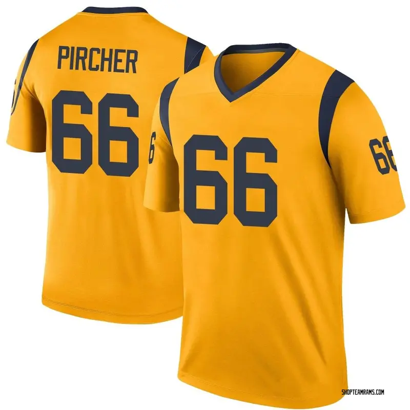 Nike Max Pircher Los Angeles Rams Legend Gold Color Rush Jersey - Men's