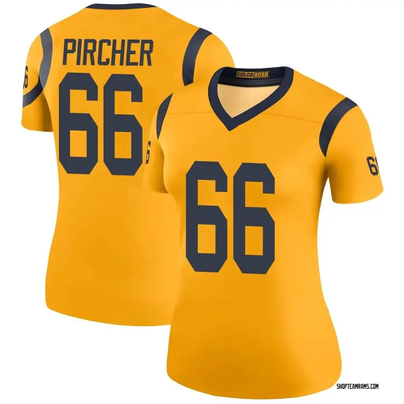 Nike Max Pircher Los Angeles Rams Legend Gold Color Rush Jersey - Women's