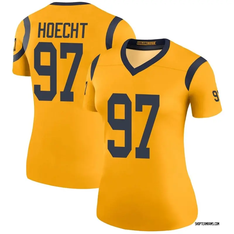 Nike Michael Hoecht Los Angeles Rams Legend Gold Color Rush Jersey - Women's