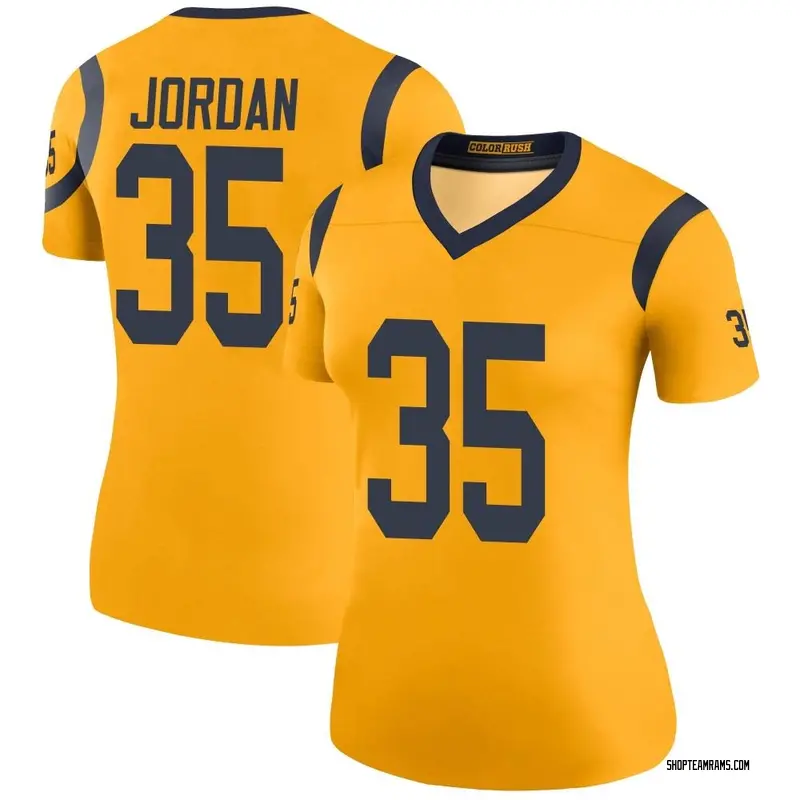 Nike Michael Jordan Los Angeles Rams Legend Gold Color Rush Jersey - Women's