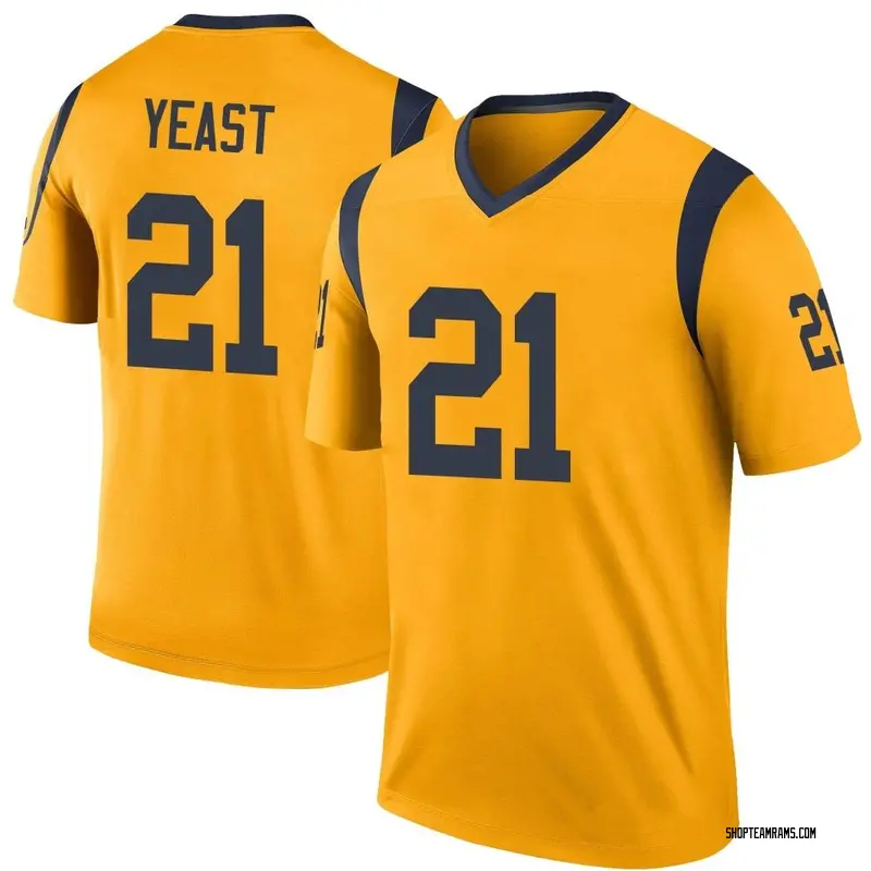 Nike Russ Yeast Los Angeles Rams Legend Gold Color Rush Jersey - Men's
