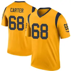 Nike T.J. Carter Los Angeles Rams Legend Gold Color Rush Jersey - Youth