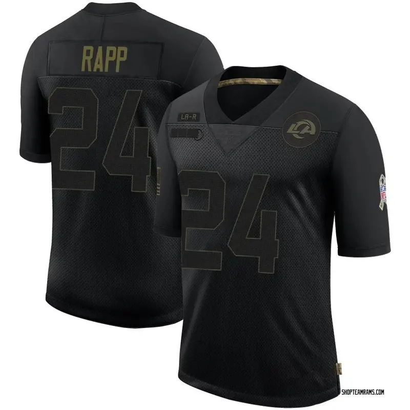 Nike Taylor Rapp Los Angeles Rams Limited Black 2020 Salute To Service Jersey - Men's